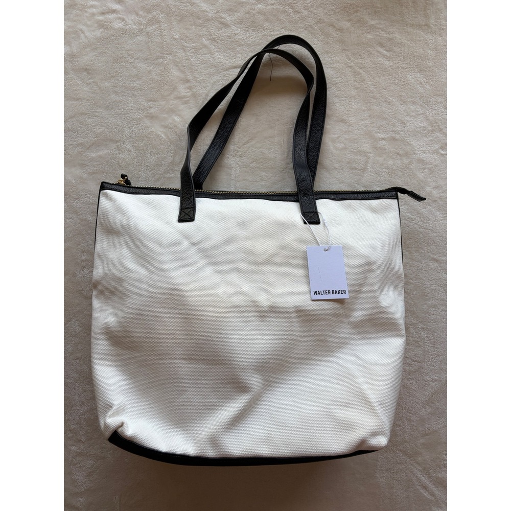 Walter Baker Natural Carly Canvas Weekender Tote Bag Women OS NEW